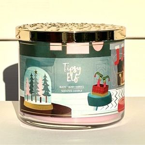 Bath & Body Works TIPSY ELF 3 WICK CANDLE 14.5 OZ. NEW!